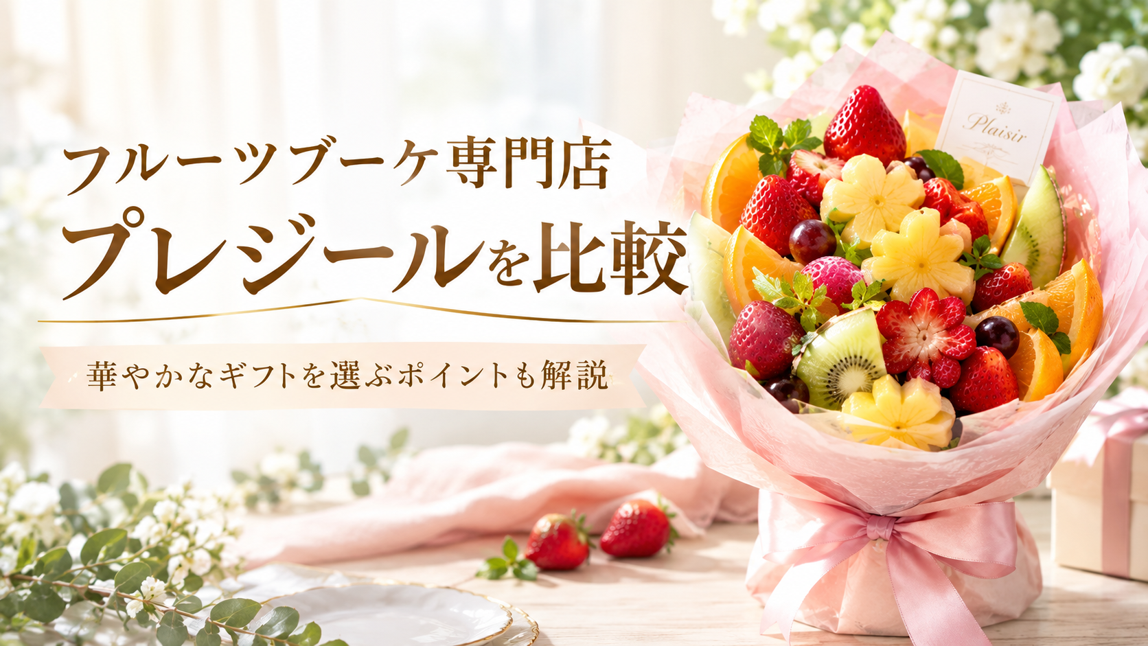 フルーツブーケ専門店プレジールを比較｜華やかなギフトを選ぶポイントも解説